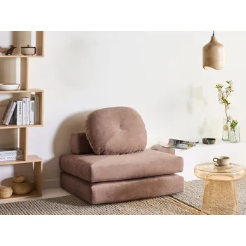 Pohovka Pohovka rozkládací hnědá čalouněná pohovka křeslo s funkcí spaní polštář odnímatelné potahy moderní design obývací pokoj Beliani
