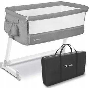 Dětská postýlka Lionelo Cestovní postýlka LO-Theo - Concrete, sv.šedá