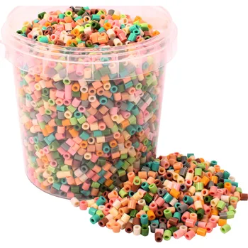 Dětské navlékací korálky Playbox Zažehlovací korálky, 5000ks, mellow pastel - kbelík