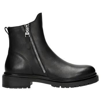 Dámské polobotky Černé Kožené Kotníkové Boty Na Zip Wojas 5527851 36