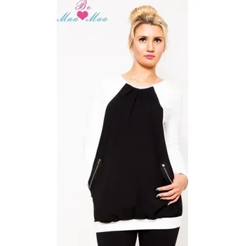 Dámská tunika Be MaaMaa Těhotenská tunika UMA - bílá/černá - L/XL