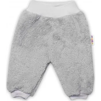 Baby Nellys Kojenecké chlupáčkové tepláčky Cute Bunny - šedé, vel. 62