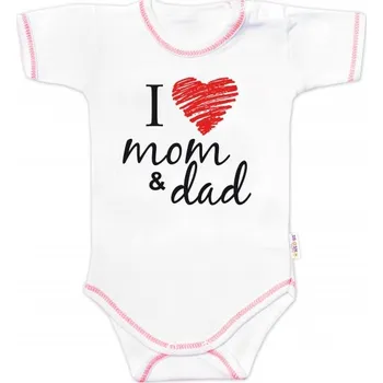 Kojenecký body Body krátký rukáv Baby Nellys, I love mom & dad, vel. 80
