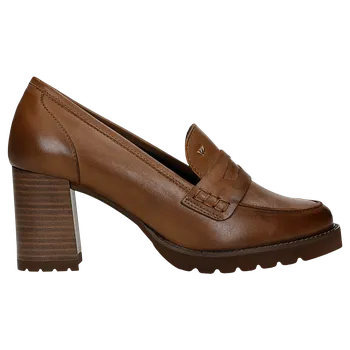 Dámské polobotky Hnědé Mokasíny Z Lícové Kůže Na Podpatku Wojas 4631852 40