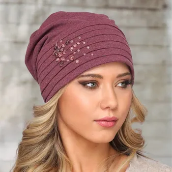 Čepice KRUMLOVANKA Dámská bavlněná čepice W-0039/D117 růžová