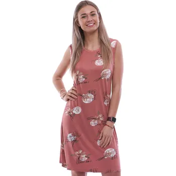 Dámská noční košile Hedvábně jemná košilka bez rukávů, pro ženy - Marie 1D1563 růžová xxxl