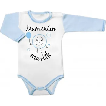 Body dlouhý rukáv s vtipným textem Baby Nellys, Maminčin mazlík, vel. 74