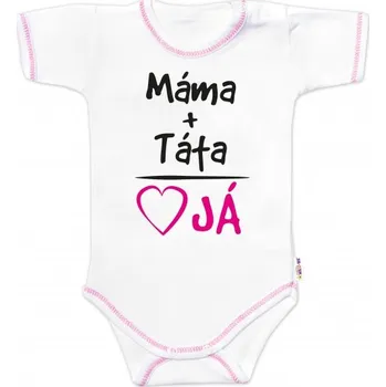 Body krátký rukáv s vtipným textem Baby Nellys, Máma+Táta, vel. 62, holka