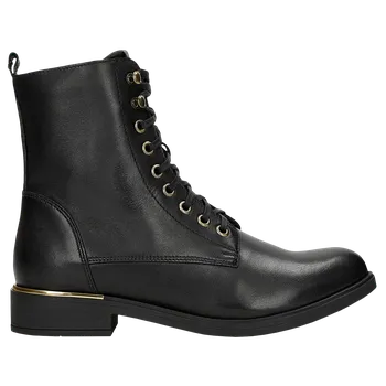 Dámské polobotky Černé Kožené Boty Se Zlatými Detaily Wojas 6412751 39