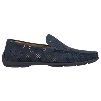 Pánské polobotky Modré Mokasíny Z Perforované Nubukové Kůže Wojas 1010326 45
