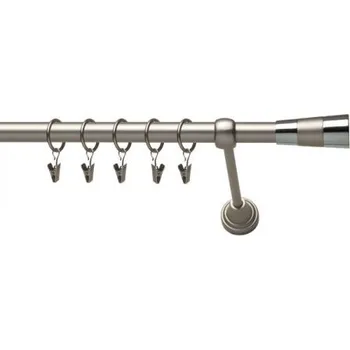 Garnýž iron jednotyč komplet-DORIS Barva: zlatá antyk, Délka: 160 cm, typ kroužků: kroužky s plastovými háčky