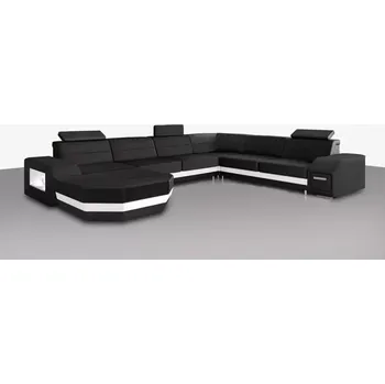 Sedací souprava Askont Napoli New: Sedací souprava tvaru U rozkládací Etna 100 černá