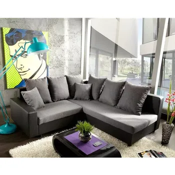 Sedací souprava ASKONT Olimpic černo šedá Rohová sedací souprava - pravá/levá