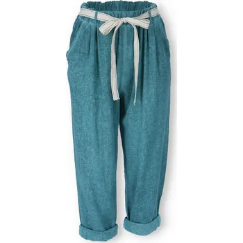 Dámské kalhoty Lněné kalhoty s páskem 9581 barva: bílá