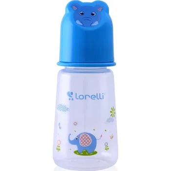 Kojenecká láhev Kojenecká lahvička Lorelli 125 ML s víkem ve tvaru zvířete BLUE