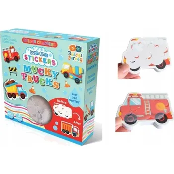 Hračka pro nejmenší Vodolepky do koupele + síťka - Nákladní auta