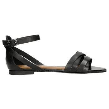 Dámské sandále Černé Kožené Sandály Dámské Z Kvalitní Kůže Wojas 7601551 42