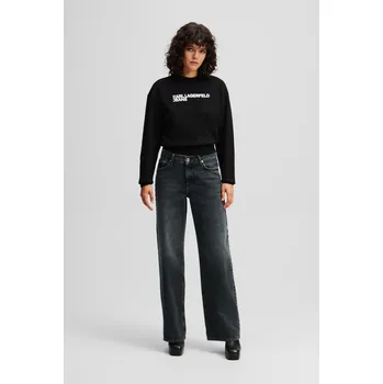 Dámské džíny DŽÍNY KARL LAGERFELD JEANS KLJ MR RELAXED DENIM WASHED BLUE BLACK