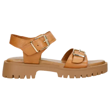 Dámské sandále Světle Hnědé Kožené Dámské Sandály Na Platformě Wojas 7610853 38