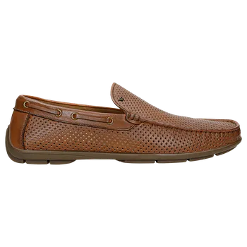 Pánské polobotky Hnědé Děrované Mokasíny Z Hladké Kůže Wojas 1010352 45