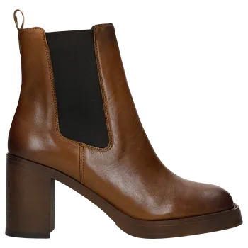 Dámské polobotky Hnědé Kožené Šněrovací Boty Na Podpatku Wojas 5526052 38