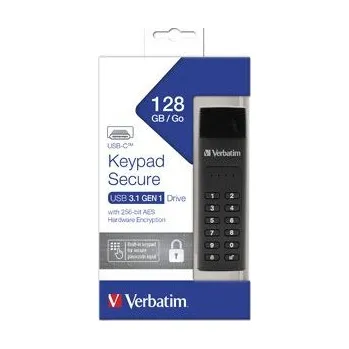 USB flash disk Verbatim USB flash disk, 3.0 / 3.1 Gen 1, 128GB, Keypad Secure, černý, 49432, 256bitové ha (49432)