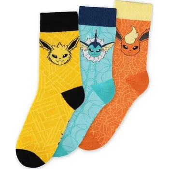 Pánské ponožky Difuzed Ponožky Pokémon - Eevee Evolution 3 páry (velikost 43/46) Vícebarevná