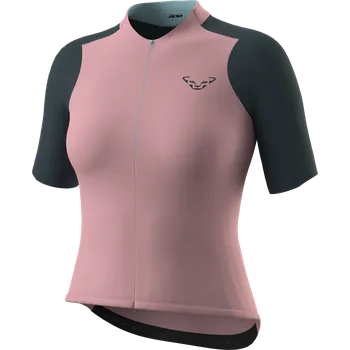 Cyklistické oblečení Cyklistický dres DYNAFIT RIDE LIGHT SS 1/2 ZIP JERSEY W - mokarosa L