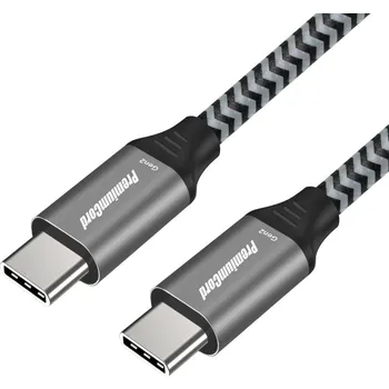 Kabel do PC PREMIUMCORD Kabel USB-C (USB 3.2 Gen 2, 3A, 60W, 20Gbit/s) bavlněný oplet, 0,5m