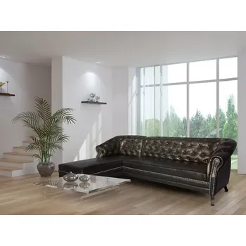 Pohovka ASKONT Chesterfield Bristol černá Rohová pohovka