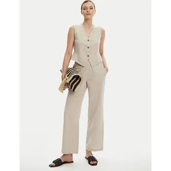 Vero Moda Kalhoty z materiálu Caia 10333796 Béžová Wide Leg M