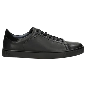 Pánské polobotky Černé Pánské Kožené Tenisky S Vložkami Z Velurové Usně Wojas 1017071 41