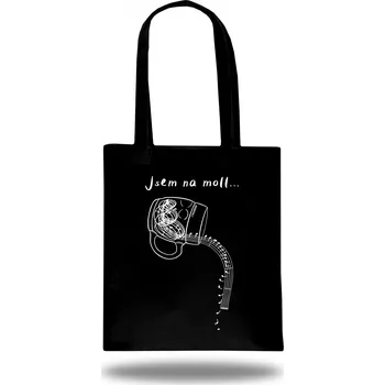 Nákupní taška Taška Jsem na moll Pivo - dlouhá ucha, černá