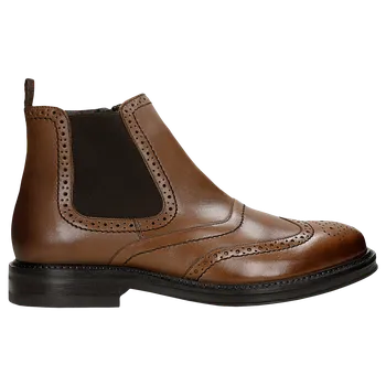 Pánské polobotky Hnědé Kožené Botky Pánské Se Zipem Wojas 2004552 40