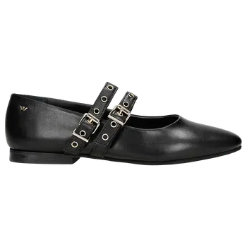 Dámské polobotky Kožené Černé Balerínky Se Dvěma Pásky Na Podrážce Wojas 4404351 38