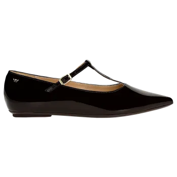 Dámské polobotky Bordové Baleríny Se Špičatou Špičkou A Ozdobným Páskem Wojas 4404835 37