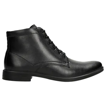 Pánské polobotky Elegantní Černé Pánské Kotníkové Boty Z Pravé Kůže Wojas 2405551 42