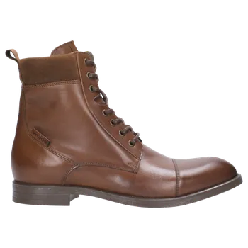 Pánské polobotky Hnědé Pánské Kotníkové Boty Z Hladké Kůže Wojas 822452 41