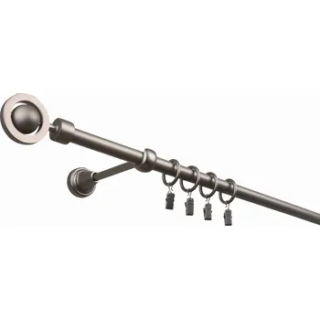 Garnýž iron jednotyč komplet-ATÉNA Barva: zlatá antik, Délka: 120 cm, typ kroužků: kroužky s plastovými háčky