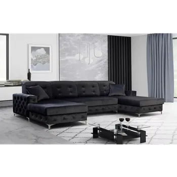 Sedací souprava Askont Verso: Sedací souprava do U black