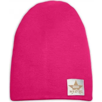 Čepice Dětská bavlněná čepice - dvouvrstvá, tm. růžová