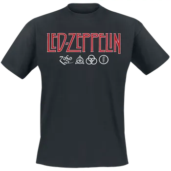 Pánské tričko Tričko z Led Zeppelin - Logo & Symbols - Muži - černá