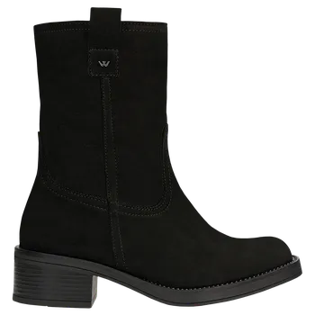 Dámské polobotky Černé Nubukové Nazouvací Kotníkové Boty Wojas 5529721 41
