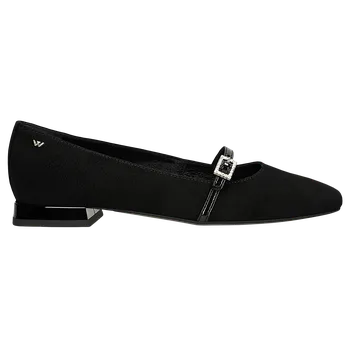 Dámské polobotky Černé Baleríny S Lakovaným Páskem Přes Nárt Wojas 4405171 37