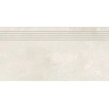 Dlažba Rako Dale DCPSR878, schodovka, bílošedá, matná, reliéfní, 30 x 60 x 0,9 cm