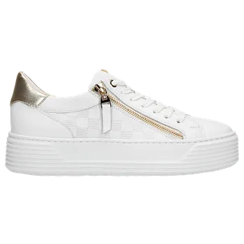 Dámské polobotky Bílé Dámské Tenisky Se Zlatým Ozdobným Zipem Wojas 4634679 38