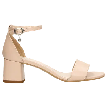 Dámské sandále Kožené Dámské Sandály Na Podpatku V Nude Barvě Wojas 7605154 38