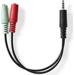 Nedis - Stereo Audio Kabel | 3,5mm Zástrčka -2x 3,5mm Zásuvka | 0.20 m | Kulatý | Černá CAGB22150BK02