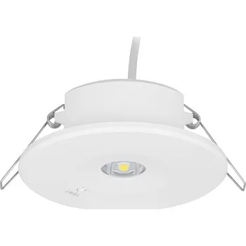 Nouzové osvětlení Zapuštěné nouzové svítidlo Daun O, 2W, 2Ah, 3h doba zálohy, antipanik, 6000K