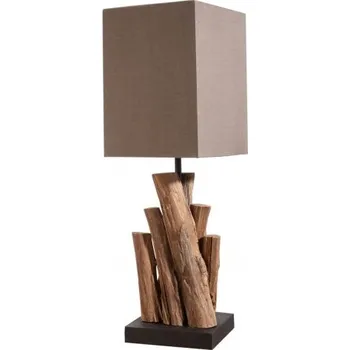 Lampička Stolní lampa PURE NATUR 45 CM hnědá masiv železné dřevo